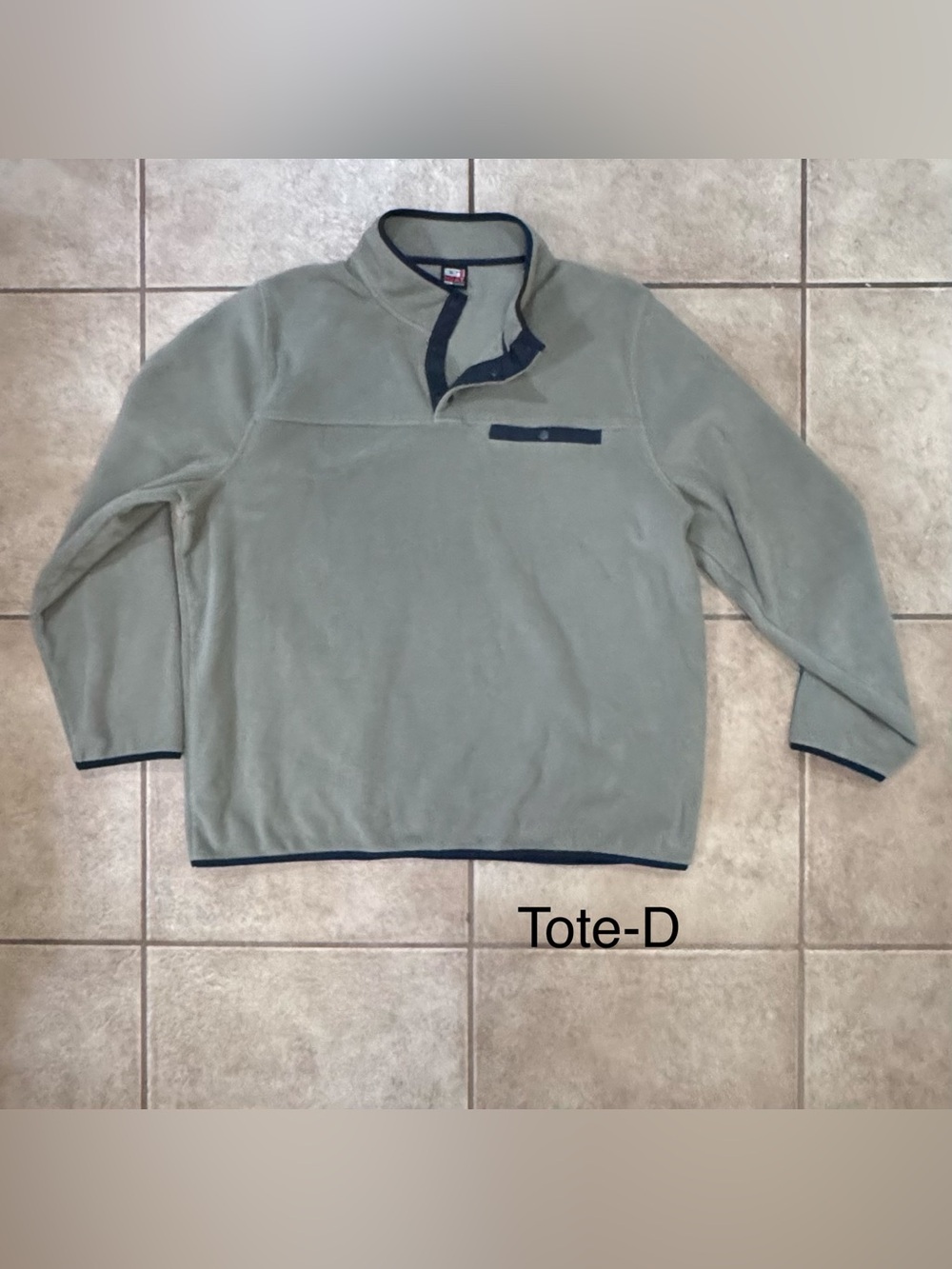 32 Degrees Olive Green Pullover Fleece with Navy Trim